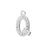 Alphabet Pendant, Letter 'Q' with Rings 12.5mm, Sterling Silver (1 Piece)