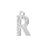 Alphabet Pendant, Letter 'R' with Rings 12.5mm, Sterling Silver (1 Piece)