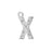 Alphabet Pendant, Letter 'X' with Rings 12.5mm, Sterling Silver (1 Piece)