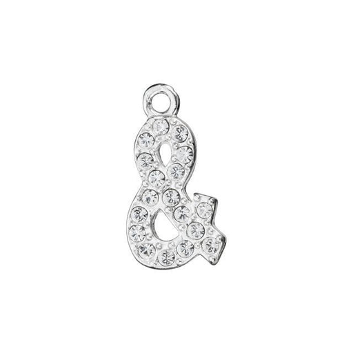 Alphabet Pendant, Letter 'Ampersand Symbol' with Rings 12.5mm, Sterling Silver (1 Piece)