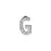 Alphabet Pendant, Letter 'G' with Tube Bail 7mm, Sterling Silver (1 Piece)