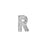 Alphabet Pendant, Letter 'R' with Tube Bail 7mm, Sterling Silver (1 Piece)
