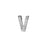 Alphabet Pendant, Letter 'V' with Tube Bail 7mm, Sterling Silver (1 Piece)