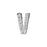 Alphabet Pendant, Letter 'V' with Tube Bail 12.5mm, Sterling Silver (1 Piece)
