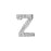 Alphabet Pendant, Letter 'Z' with Tube Bail 12.5mm, Sterling Silver (1 Piece)