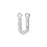 Alphabet Pendant, Letter 'U' with 2 Rings 7mm, Sterling Silver (1 Piece)