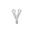 Alphabet Pendant, Letter 'Y' with 2 Rings 7mm, Sterling Silver (1 Piece)