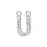 Alphabet Pendant, Letter 'U' with 2 Rings 12.5mm, Sterling Silver (1 Piece)