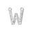 Alphabet Pendant, Letter 'W' with 2 Rings 12.5mm, Sterling Silver (1 Piece)