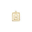 Charm, Square with Lock and Crystal AB Crystal 15x11mm, Gold Plated (1 Piece)
