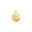 JBB Charm, Round Worried Face Emoji 13x9mm, Gold Plated (1 Piece)
