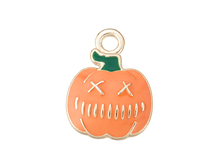 Coral Orange Enamel Pumpkin Charm