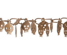 Charm Chain – 7mm Skull Dangle, Satin Hamilton Gold Tone Plated (1 Inch)