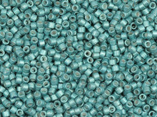 Miyuki 11/0 Galvanized Semi-Matte Dark Aqua Delica Seed Beads 2.5-Inch Tube
