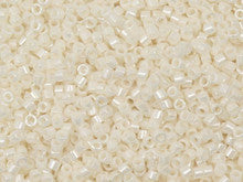 Miyuki 11/0 Opaque Pearl Blushed White Delica Seed Beads 2.5-Inch Tube