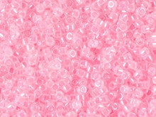Miyuki 11/0 Light Crystal Pink Ceylon Lined-Dyed Delica Seed Beads 2.5-Inch Tube