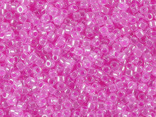 Miyuki 11/0 Crystal Fuchsia Ceylon Lined-Dyed Delica Seed Beads 2.5-Inch Tube