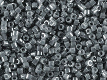 Miyuki 11/0 Delica Bead Grey AB Gold Luster, 2.5-Inch Tube
