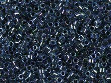 Miyuki 11/0 Aqua Grey Lined-Dyed Delica Seed Beads 2.5-Inch Tube