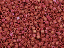 Miyuki 11/0 Metallic Matte AB Red Delica Seed Bead 2.5-Inch Tube