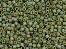 Miyuki 11/0 Metallic Matte Light Yellow-Green Delica Seed Bead 2.5-Inch Tube