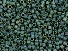 Miyuki 11/0 Metallic Matte Dark Sage Green Delica Seed Beads, 2.5-Inch Tube