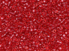 Miyuki 11/0 Trans Orange Red Delica Seed Beads 2.5-Inch Tube