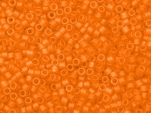 Miyuki 11/0 Trans Matte Orange Delica Seed Beads 2.5-Inch Tube