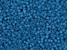 Miyuki 11/0 Opaque Semi-Matte Dark Capri Blue Delica Seed Beads, 2.5-Inch Tube