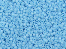 Miyuki 11/0 Opaque AB Matte Sky Blue Delica Seed Beads 2.5-Inch Tube