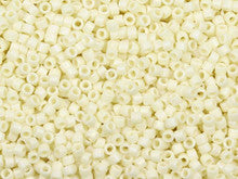 Miyuki 11/0 Opaque AB Matte Cream Delica Seed Beads 2.5-Inch Tube