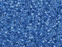 Miyuki 11/0 Color-Lined Sparkle Crystal/Blue Delica Seed Beads 2.5-Inch Tube