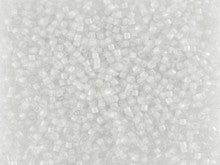 Miyuki 11/0 Color-Lined Crystal/White Delica Seed Beads 2.5-Inch Tube