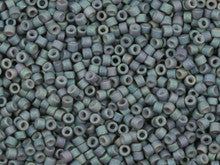 Miyuki 11/0 Iris Matte Grey-Blue/Blue Delica Seed Beads, 2.5-Inch Tube