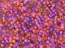 Miyuki 11/0 Luminous Delica Seed Beads - Pink/Purple/Peach/Petal Mix 2.5-Inch Tube