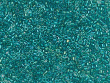Miyuki 11/0 Fancy-Lined Teal Delica Seed Beads, 2.5-Inch Tube