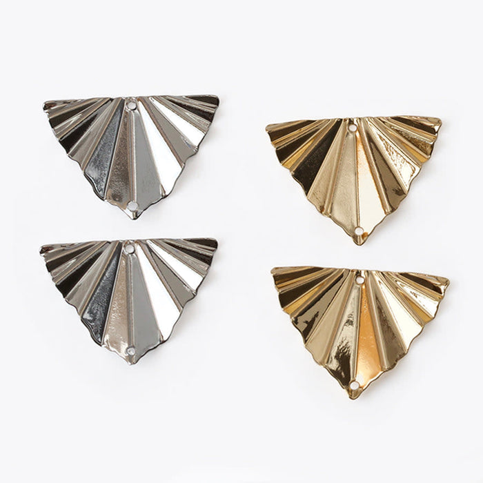 29x22mm Crimped Fan Connector from the Deco Collection - Gold Plated Brass (1 Pair)