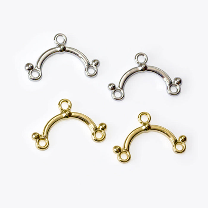 28x17mm Arched Connector in Rhodium Plating from the Deco Collection (1 Pair)