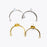 20mm Silver Plated Half Circle Post Earrings with 2 Loops (1 Pair)