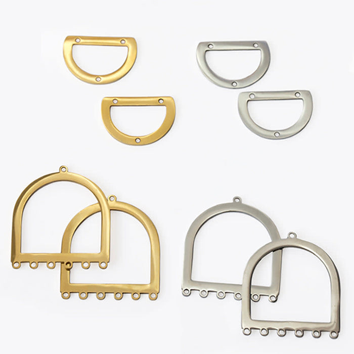 20x14mm D-Ring Connector from the Deco Collection- Gold Plated Brass (1 Pair)