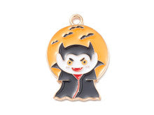 Golden Vampire Enamel Charm 25x17.5mm