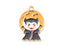 Golden Vampire Enamel Charm 25x17.5mm