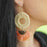 Handmade Woven Rattan Straw Ring Pendant/Connector (1 Pair)