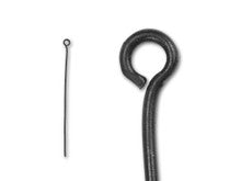 2-Inch Matte Black-Plated Eye Pin - 20 Gauge (10 Pieces)