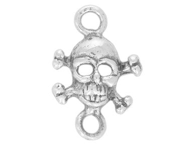 Sterling Silver Small Skull and Crossbones Link