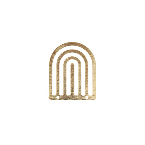 Pendant Frame, Rainbow with Cutouts 20x25mm, Gold Tone Brass (1 Piece)