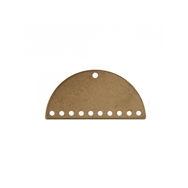 Chandelier Pendant, Semicircle with 11 Holes 30x15mm, Gold Tone Brass (1 Piece)