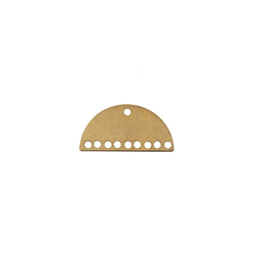 Chandelier Pendant, Semicircle with 10 Holes 21x10.5mm, Gold Tone Brass (1 Piece)