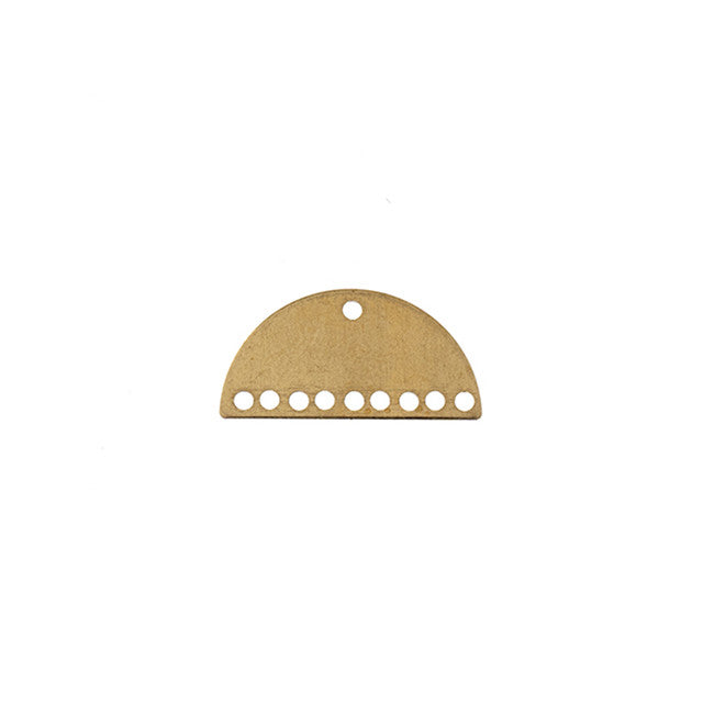 Chandelier Pendant, Semicircle with 10 Holes 21x10.5mm, Gold Tone Brass (1 Piece)