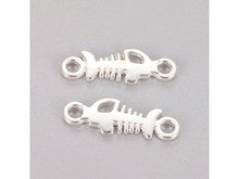 Silver Fish Bone Connector Link 19x6.5mm